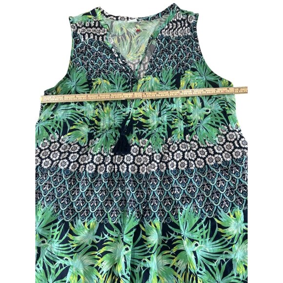 Old Navy Womens Tropical Sleeveless Keyhole Dress M Rayon - Picture 5 of 7